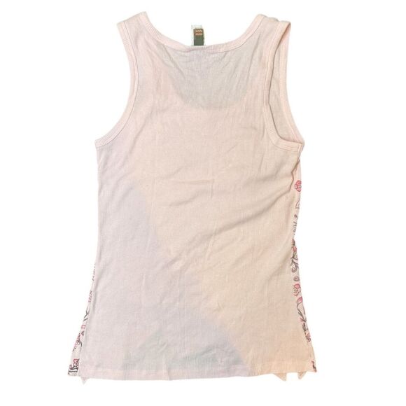 Y2K Sere Nade Pink Fairy Ribbed Beaded Flower Fairy Tank Top Size Medium - Picture 4 of 8
